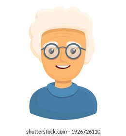 Smiling grandmother icon. Cartoon of smiling grandmother vector icon for web design isolated on white background