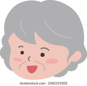 a smiling gray-haired grandmother face