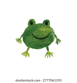 Smiling green cartoon frog