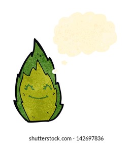 caricatura de la llama verde sonriente