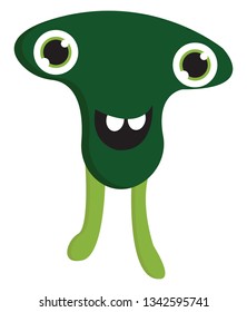 Smiling Green Monster Green Eyes Vector Stock Vector (Royalty Free ...