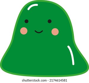 Smiling green monster, illustration, vector on a white background.
