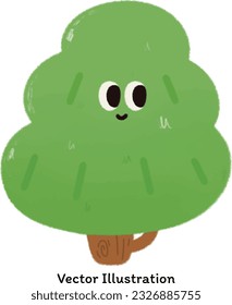 Un árbol verde sonriente