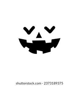 Smiling Halloween monster face on white background