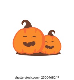 smiling halloween pumpkin character vector
