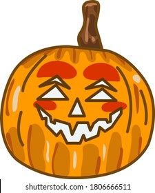 Smiling halloween pumpkin without background