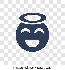 Smiling  With Halo emoji icon. Trendy Smiling  With Halo emoji logo concept on transparent background from Emoji collection