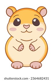 Smiling hamster clipart vector flat design on white background