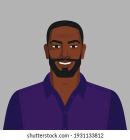 Smiling handsome black man with beard