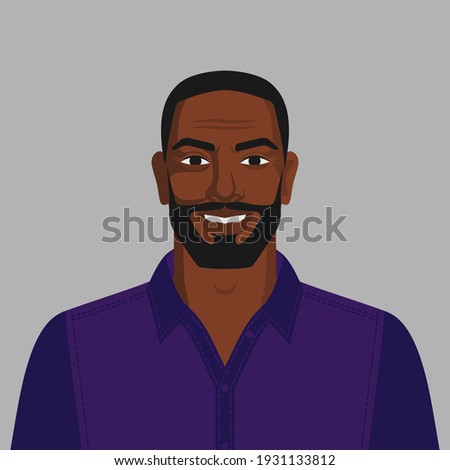 Smiling handsome black man with beard
