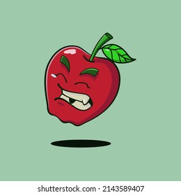 Smiling happy apple vector illustration