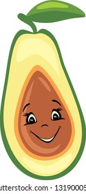 Smiling happy avocado. Vector