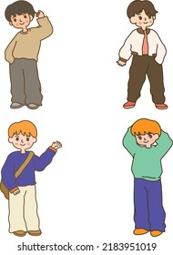 Smiling happy boy illustration design