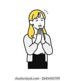 Smiling feliz cardigan jovem mulher ilustração material