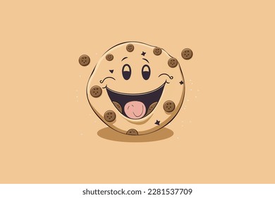 Smiling Happy Cookie Character Illustration