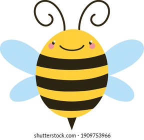 Smiling Happy Cute Cartoon Bee