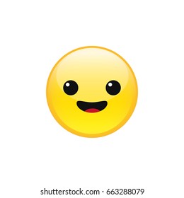 Smiling happy emoji emoticon face vector icon isolated on white background