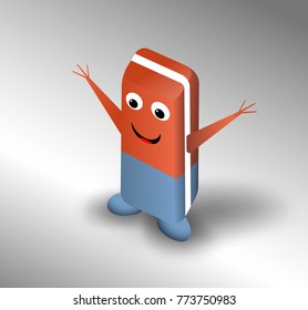 Smiling happy eraser