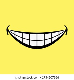 Smiling, happy, great happiness. Faces of emotion, funny teeth, laughter. Vector illustration eps 10