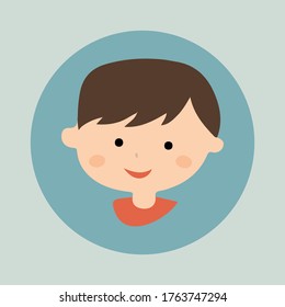 Smiling and happy little boy. Cartoon vector character of a kid.