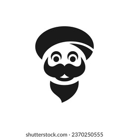 Icono del vector del símbolo Sikh feliz sonriente