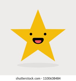 Smiling Happy Star Emoji Icon Stock Vector (Royalty Free) 1100638484 ...