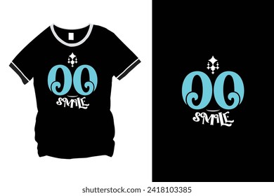 Smiling happy t-shirt design vector stock