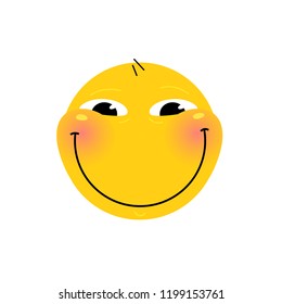 Smiling head. Vector. Emotional smiley for expressions in social networks, chat rooms, messages, mobile and web applications. Emoji yellow face. Symbol, icon.