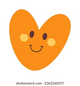 Smiling Heart Character Vector Illustration
