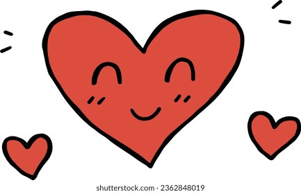 smiling heart illustration for using as element 