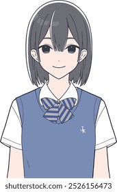 Smiling high school girl.One person.