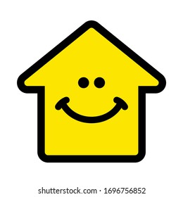 Smiling home icon/ House icon with smiley face