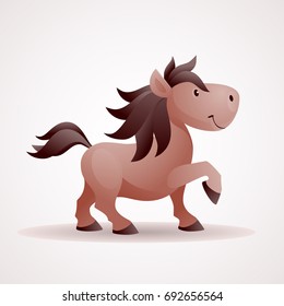 Smiling horse vector cartoon. Eps8. RGB Global color