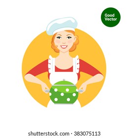 Smiling housewife