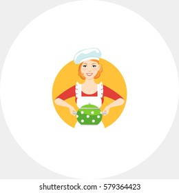 Smiling housewife