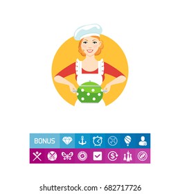 Smiling housewife