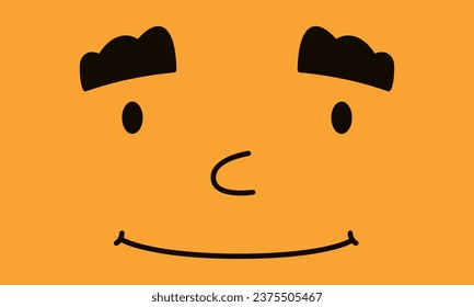 Smiling human face. Cute illustration in flat style.