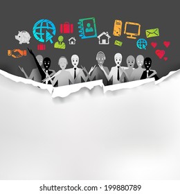 Smiling human for symbol of social network