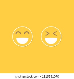 Smiling icon. Background, flat design
