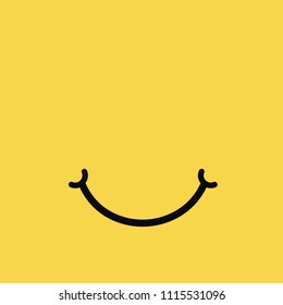 Smiling icon. Background, flat design
