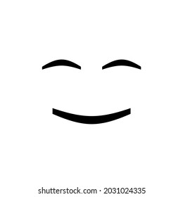 a smiling icon with closed eyes