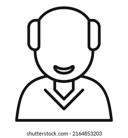 Smiling icon outline vector. Happy people. Person portrait