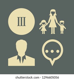 smiling icon set with businessman, rome three and schoolchildren and teacher vector illustration