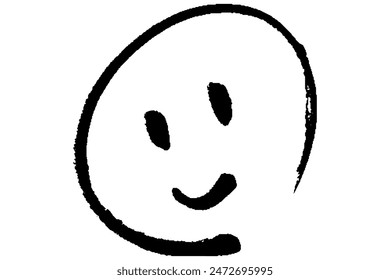 Smiling icon with a simple brush touch