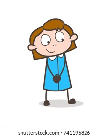 Smiling Innocent Standing Pose Vector