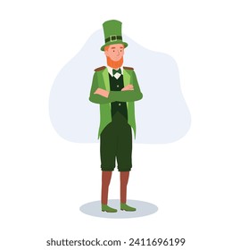 Smiling Irish Man in Leprechaun Costume for St Patricks Day