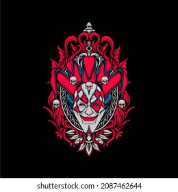 smiling jester head with awesome background