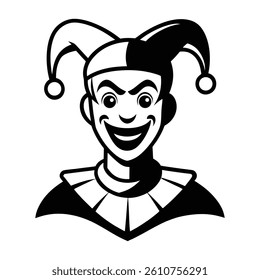 Smiling Jester Head Vector Illustration