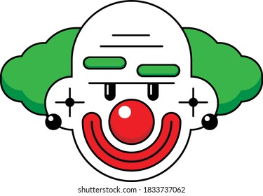 Smiling Joker Face Vector, illustration.