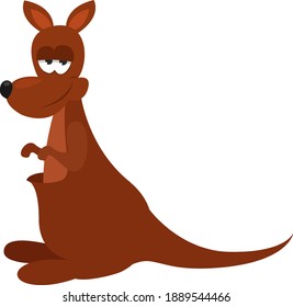 Smiling kangaroo,illustration,vector on white background